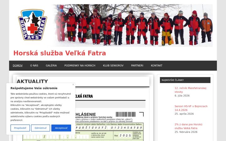 Screenshot of hsvf.sk