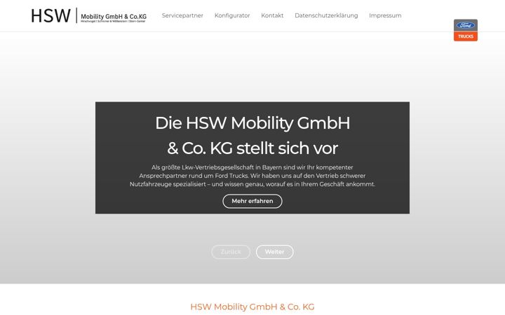 Screenshot of hsw-mobility.de