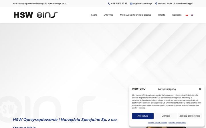 Screenshot of hsw-zn.com.pl