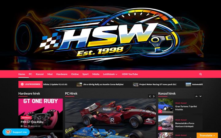 Screenshot of hsw.hu