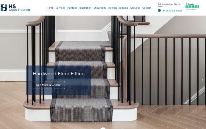 Screenshot of hswoodflooring.co.uk