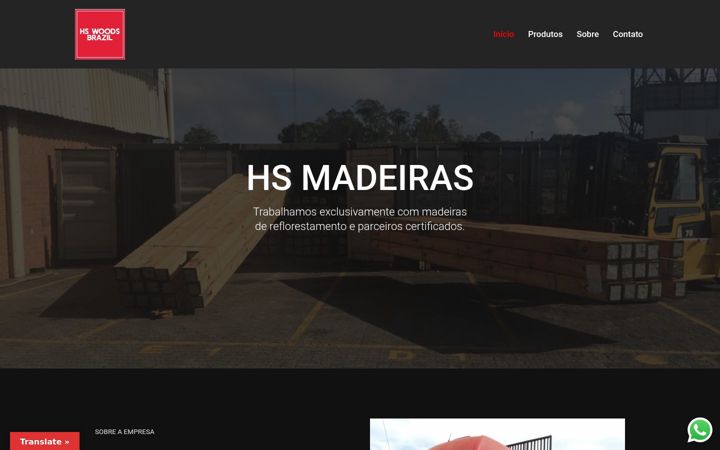 Screenshot of hswoods.com.br