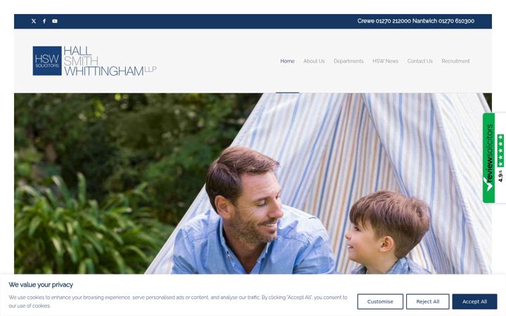 Screenshot of hswsolicitors.co.uk