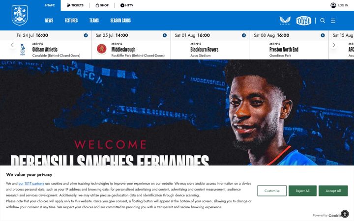 Screenshot von htafc.com