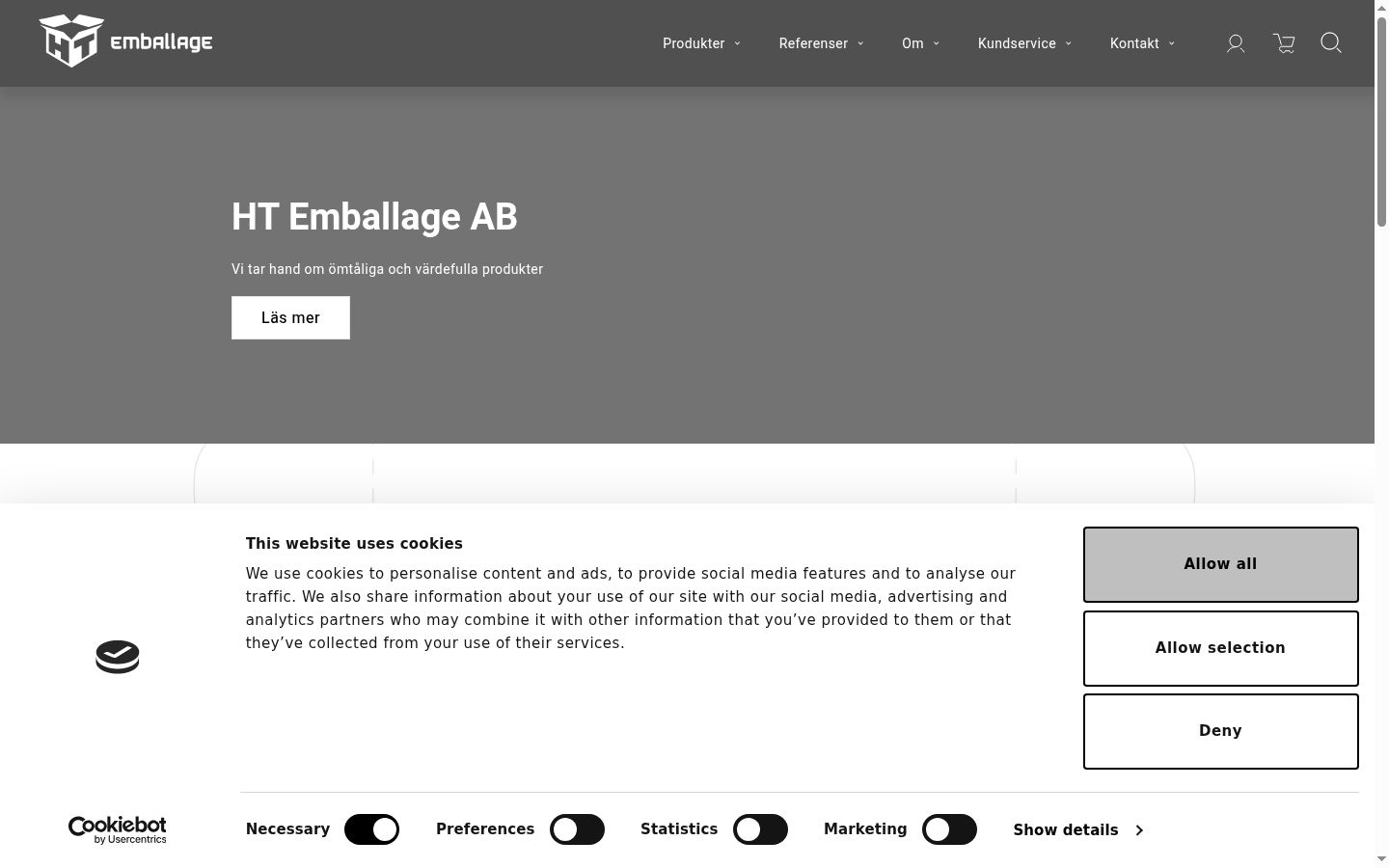 Screenshot of the consent banner shown before any interaction