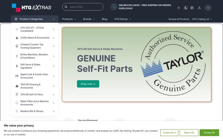 Screenshot of htgextras.co.uk