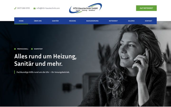 Screenshot of hth-haustechnik.com