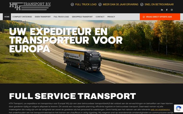 Screenshot of hthtransport.nl
