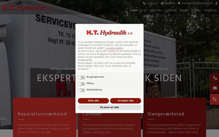 Screenshot of hthydraulik.dk