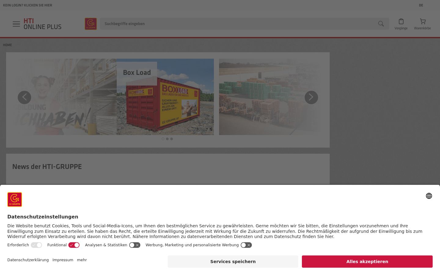 Screenshot del banner di consenso mostrato prima di qualsiasi interazione