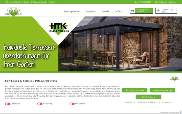 Screenshot of htk-terrassenueberdachung.de