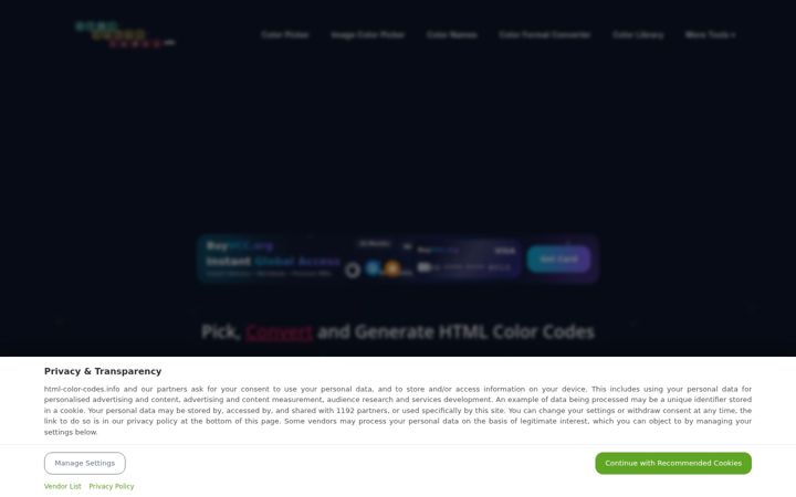 Screenshot of html-color-codes.info