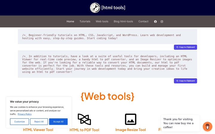 Screenshot of html-tools.net