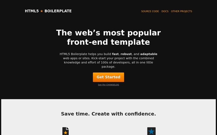 Screenshot of html5boilerplate.com