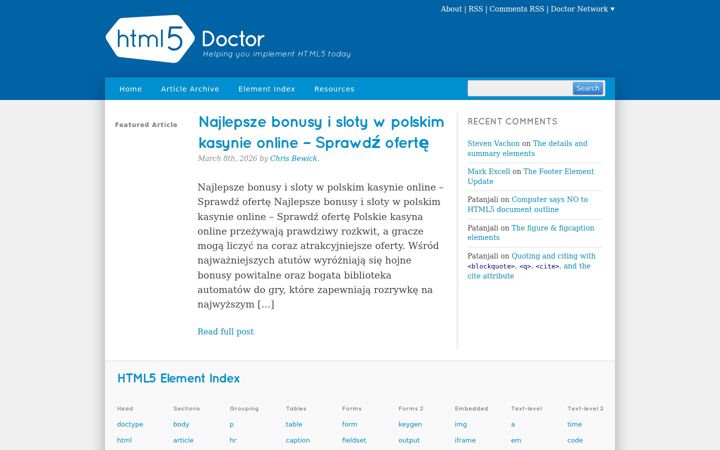 Screenshot of html5doctor.com