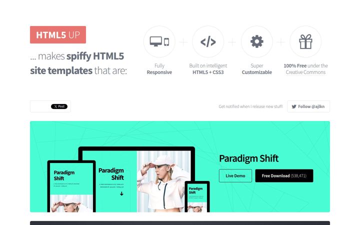 Screenshot di html5up.net