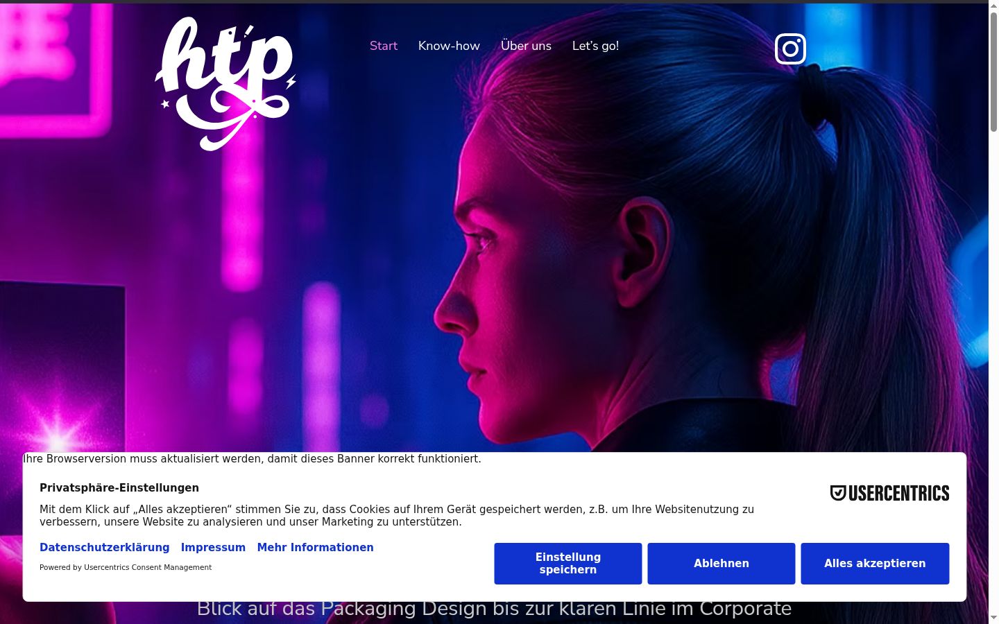 Screenshot of the consent banner shown before any interaction