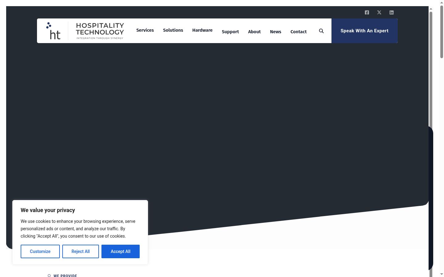 Screenshot of the consent banner shown before any interaction