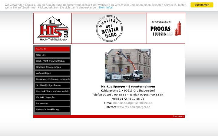 Screenshot of hts-bau-sparger.de