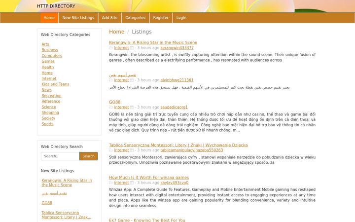 Kuvakaappaus sivustosta http-directory.com