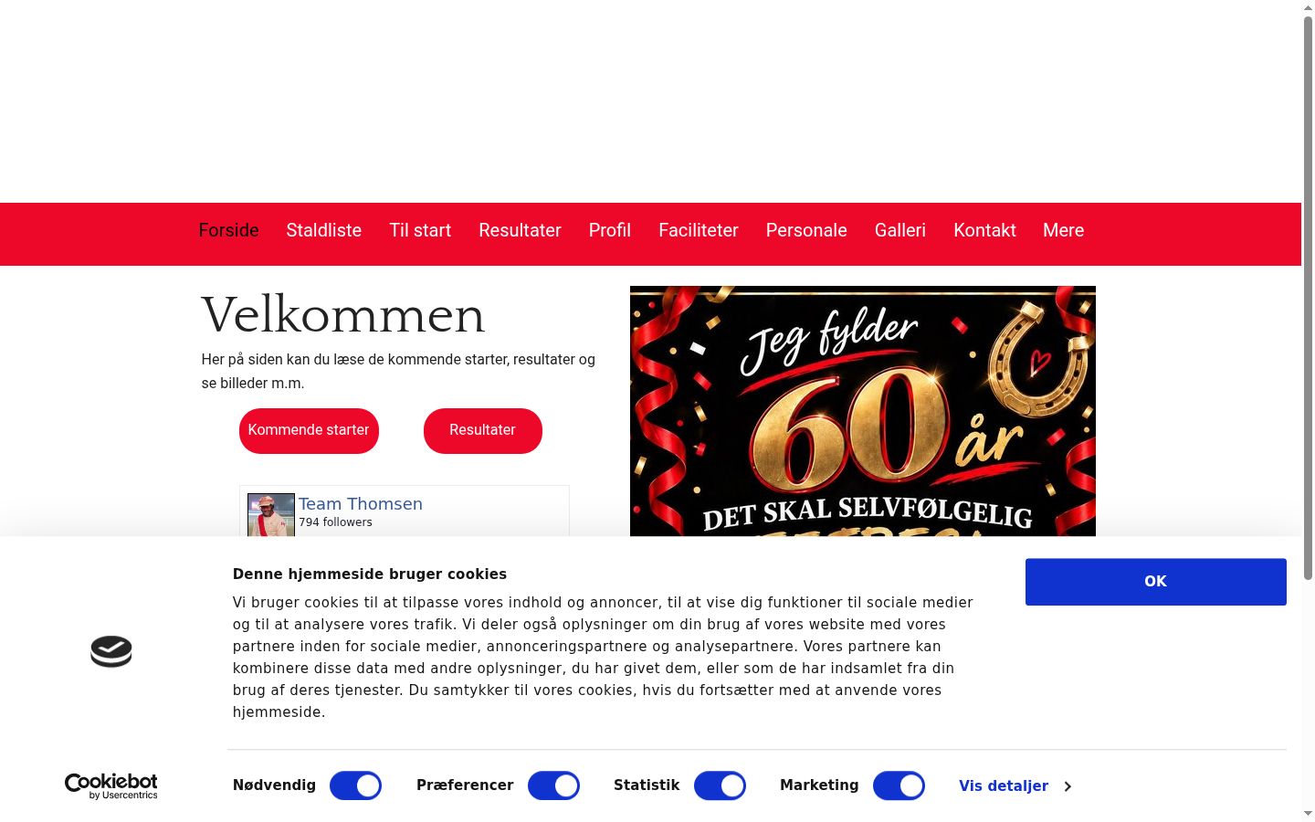 Skærmbillede af samtykkebanneret, som det blev vist før nogen interaktion