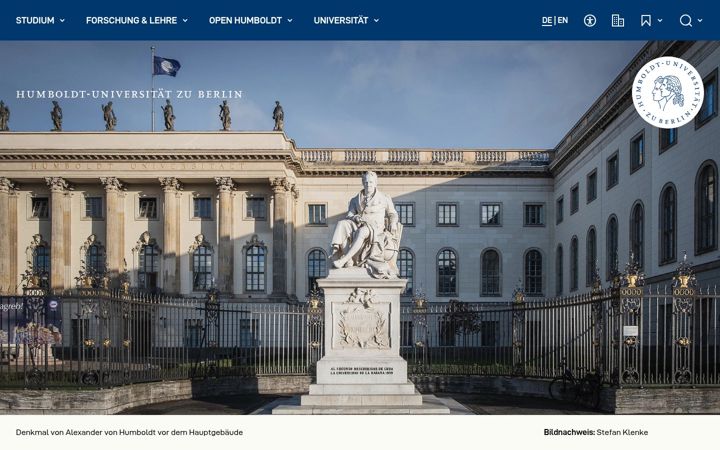 Captură de ecran a hu-berlin.de