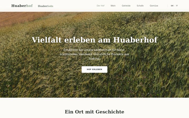 Screenshot of huaberhof.it