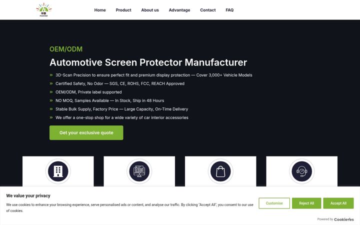 Screenshot of huahaoautotech.com