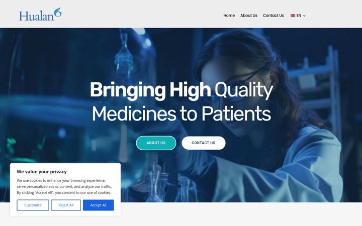Screenshot of hualanpharma.com