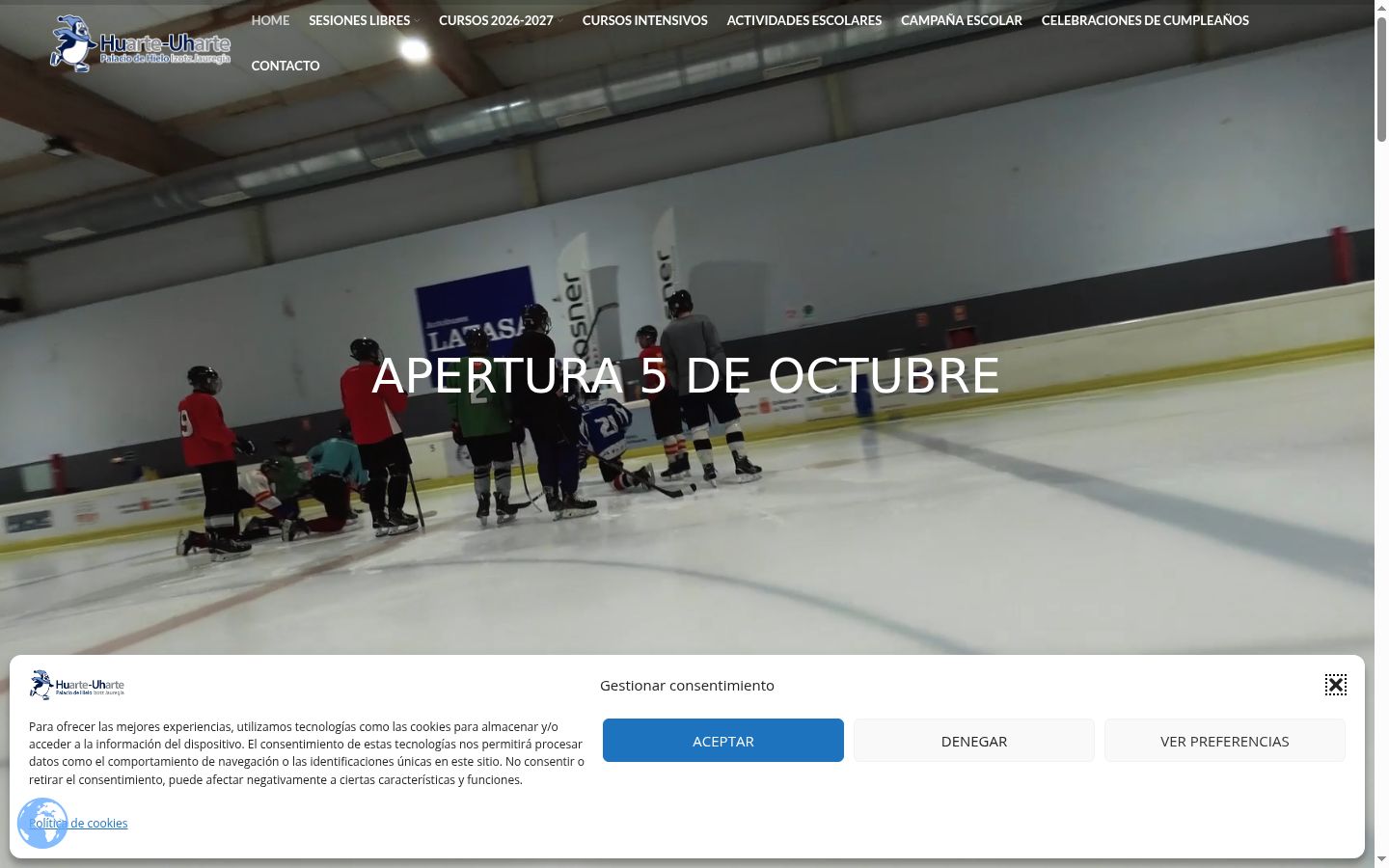Screenshot of the consent banner shown before any interaction