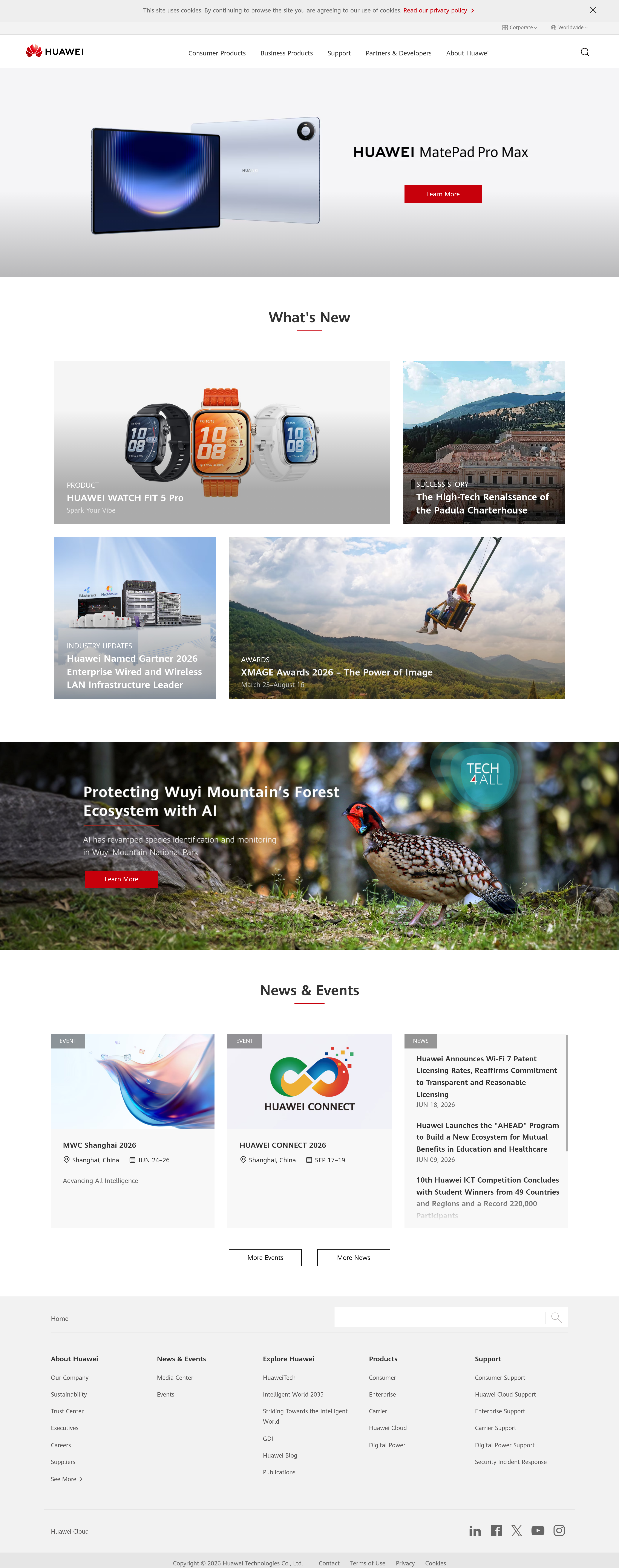 Screenshot of huawei.com