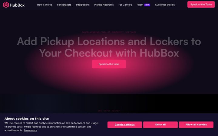 Screenshot of hub-box.com