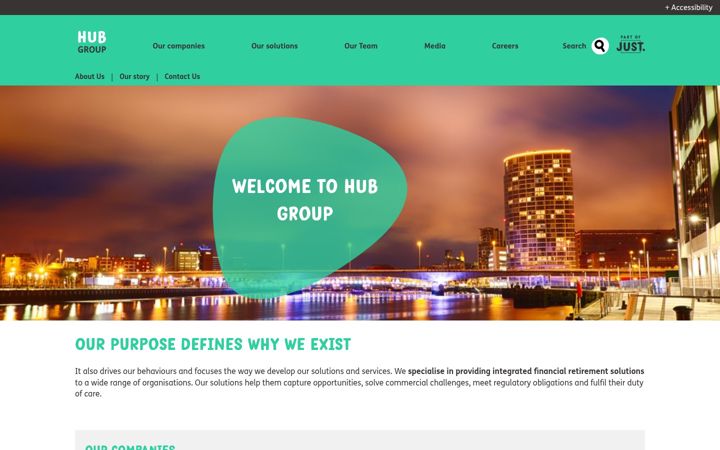 Screenshot of hub-group.co.uk