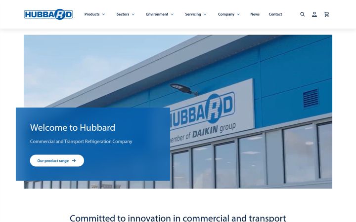 Screenshot of hubbardproducts.com