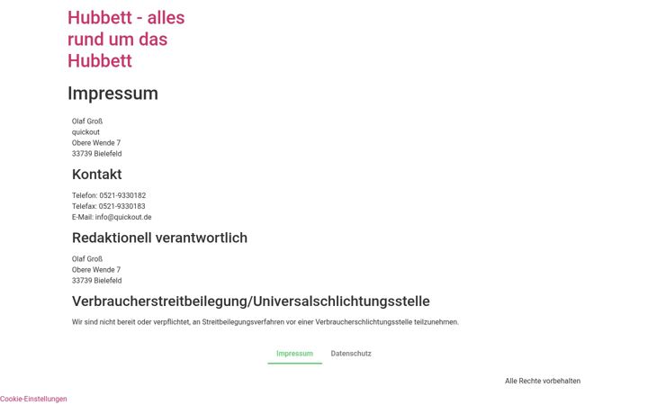 Screenshot of hubbett.de