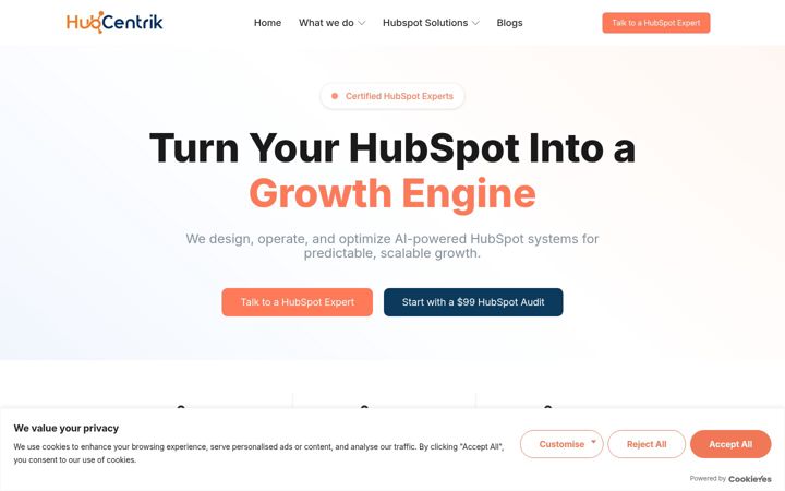 Screenshot of hubcentrik.com