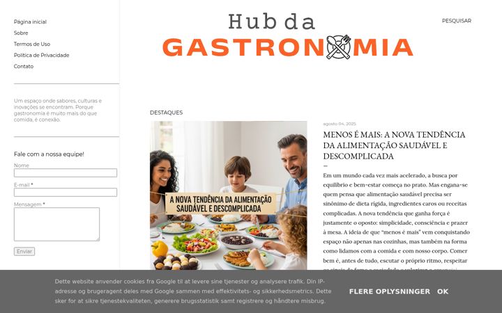 Screenshot of hubdagastronomia.com.br