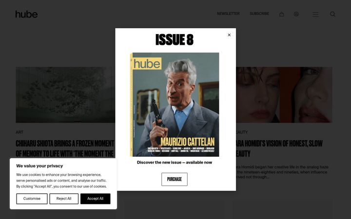 Screenshot of hubemag.com