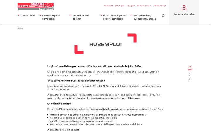 Screenshot of hubemploi.fr