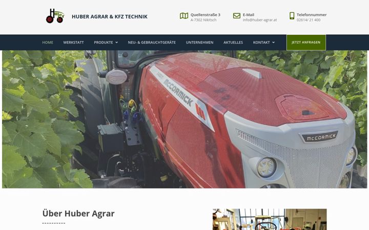 Screenshot of huber-agrar.at