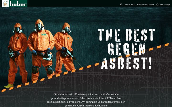 Screenshot of huber-asbestsanierung.ch