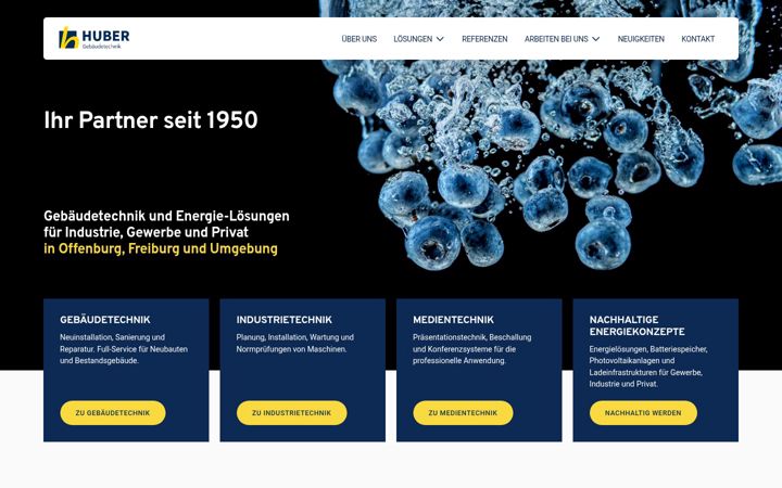 Screenshot of huber-gebaeudetechnik.de