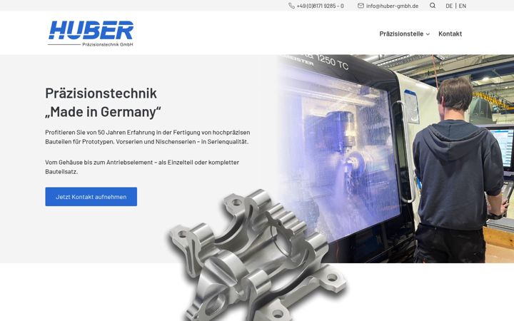 Screenshot of huber-gmbh.de