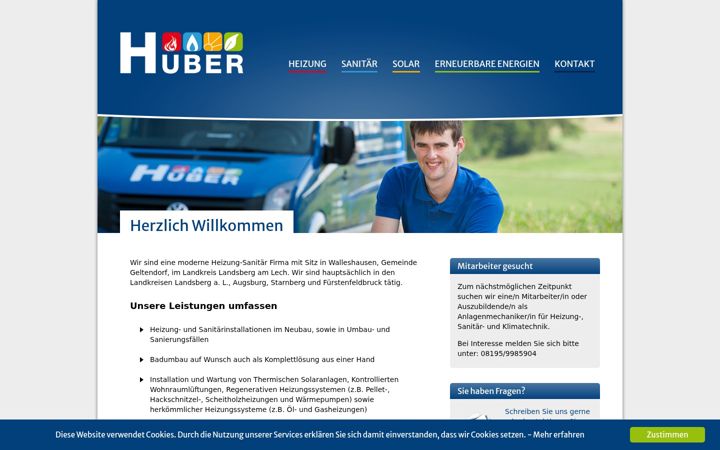 Screenshot of huber-heizung-sanitaer.de