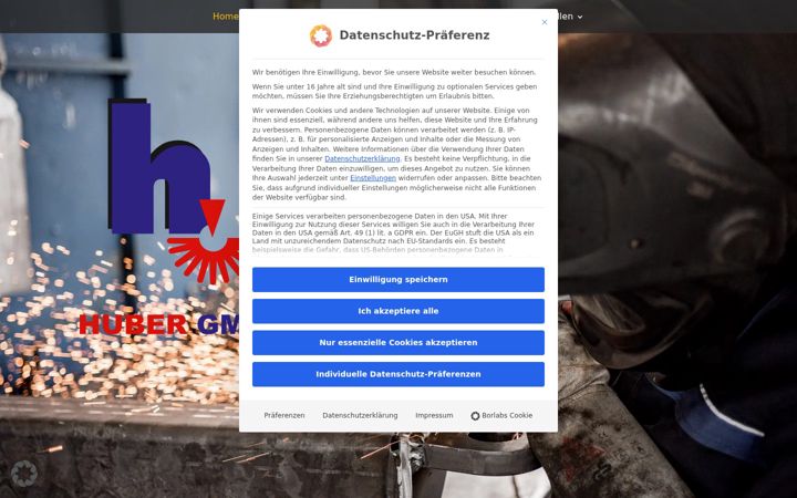 Screenshot of huber-stahl.de