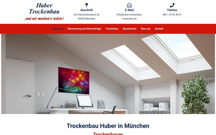 Screenshot of huber-trockenbau-muenchen.de