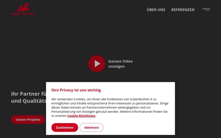 Screenshot of huberfeichter.it