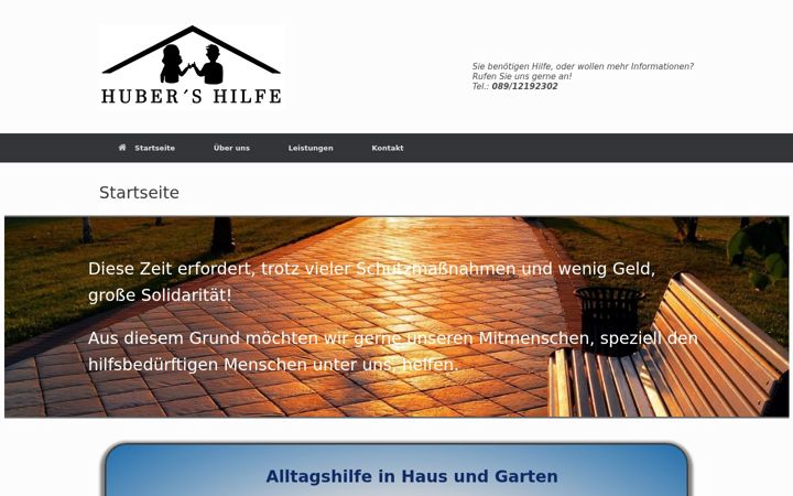 Skärmbild av hubers-hilfe.de