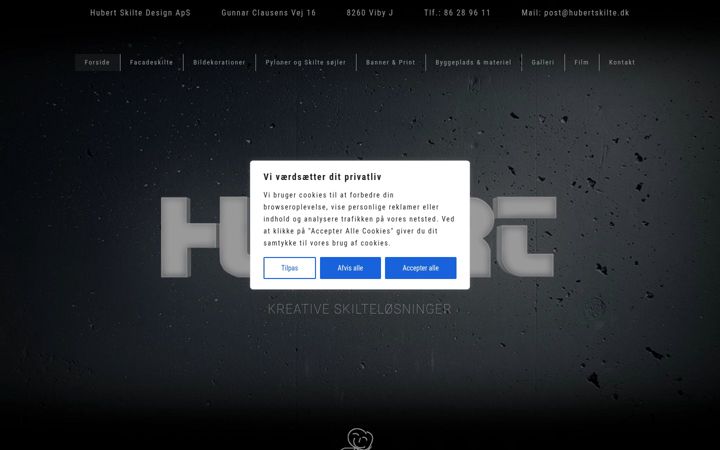 Screenshot of hubertskilte.dk