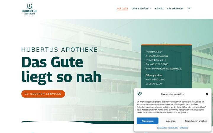 Screenshot of hubertus-apotheke.at